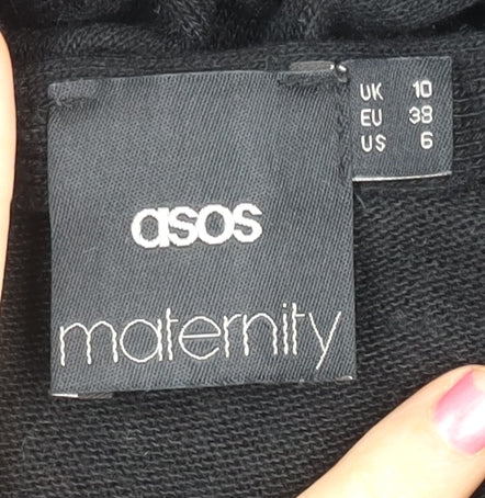 ASOS Maternity Women's Black A-Line Knee Length Dress Size 10