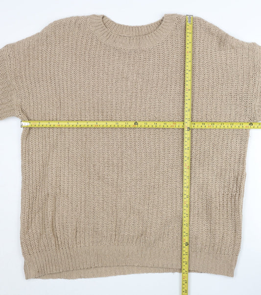Womens UK Size M New Look Beige Pullover Jumper