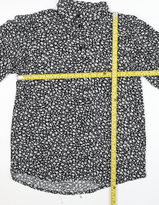 Womens UK Size 8 Dorothy Perkins Black Blouse Button-Up