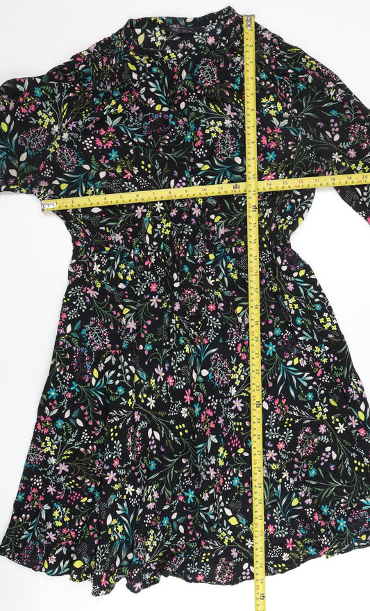 Marks and Spencer Women’s Multicoloured Floral A-Line Viscose Dress Size 10 Long