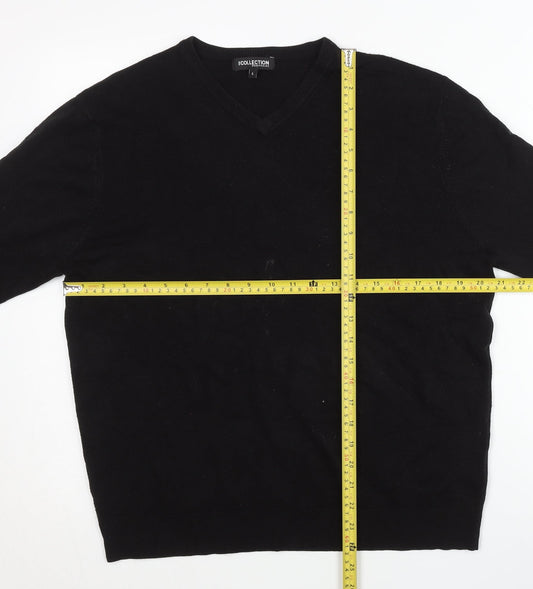 Debenhams Men’s Black V-Neck Acrylic Jumper L Regular Fit