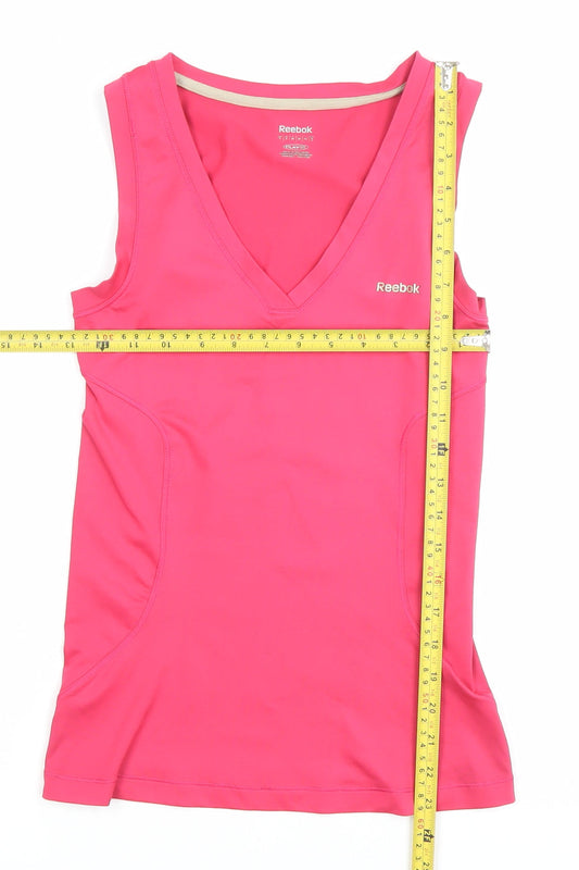 Reebok Women’s Pink Slim Fit V-Neck Tank Top S Activewear