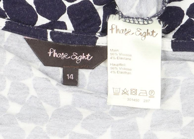 Womens UK Size 14 Phase Eight Blue Tunic Blouse
