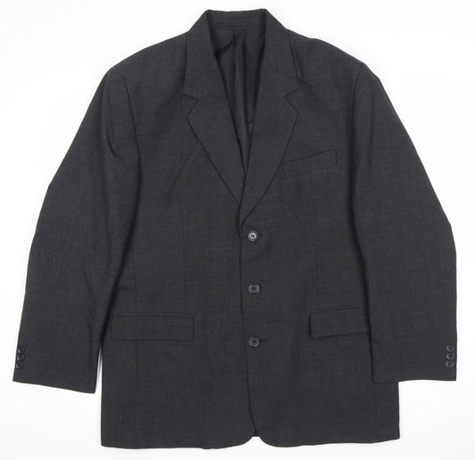 Modern Classics Men's Grey Wool Blend Blazer Jacket Size 42 Regular