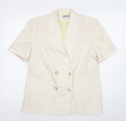 Simply French Women’s Ivory Double-Breasted Blazer UK 16