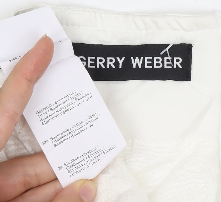 Gerry Weber Women’s White Cotton Stretch Pencil Skirt Size 10