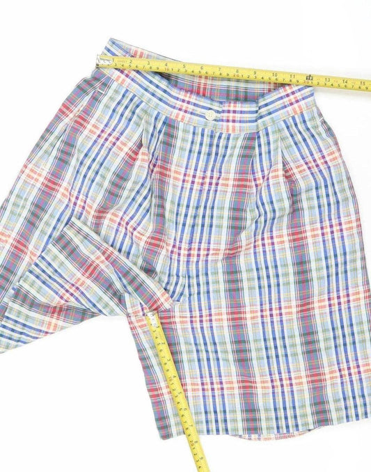 Next Womens Multicoloured Plaid Bermuda Shorts Size 12 Cotton Blend