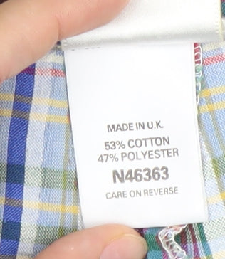 Next Womens Multicoloured Plaid Bermuda Shorts Size 12 Cotton Blend