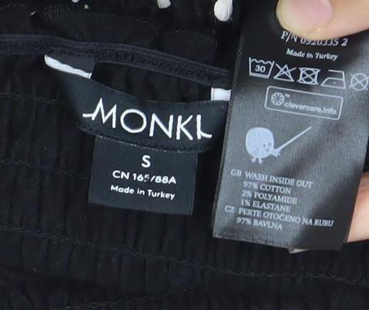 Womens UK Size S Monki Black Cropped Blouse