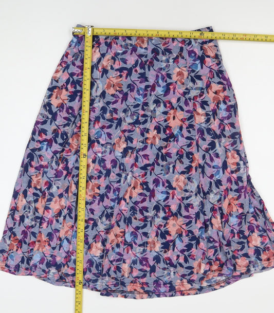Honor Millburn Womens Multicoloured Floral A-Line Midi Skirt Size 10
