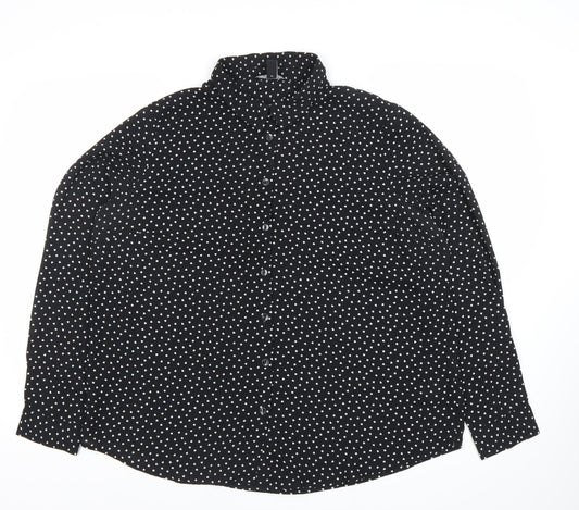 Womens UK Size 16 New Look Black Basic Button-Up