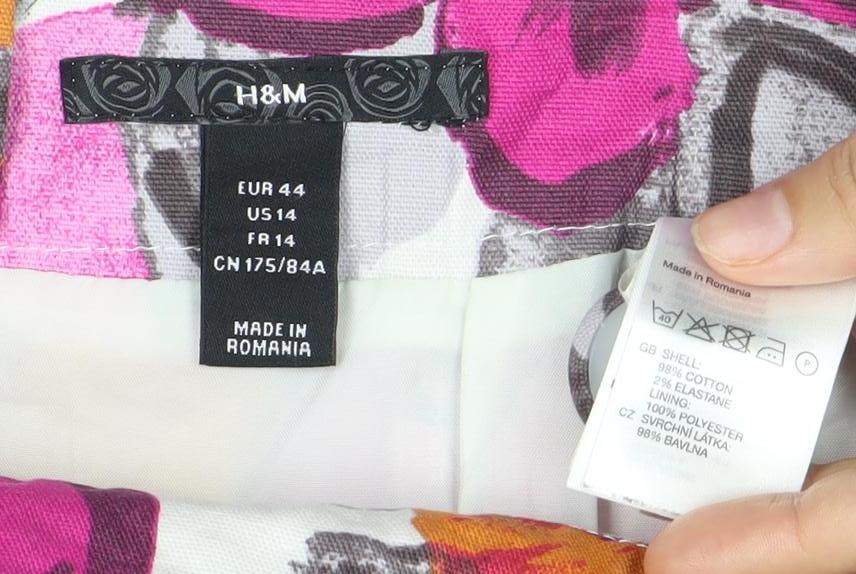 H&M Women’s Multicoloured Floral A-Line Skirt Size 16