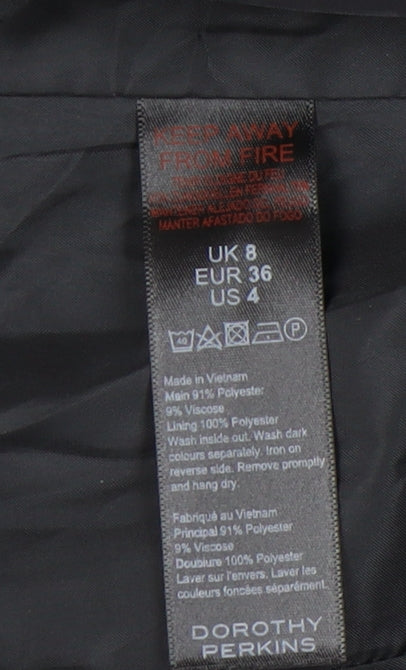 Dorothy Perkins Women’s Black Check Blazer UK 8 Tailored Jacket