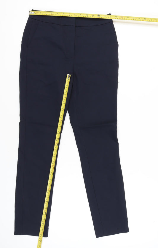 Womens UK Size 2 Zara Slim Fit BusinessCasualWorkwear Blue Trousers