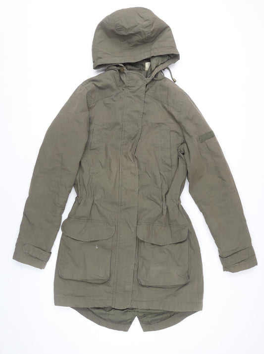 Womens UK Size 10 La Redoute Green Parka Coat