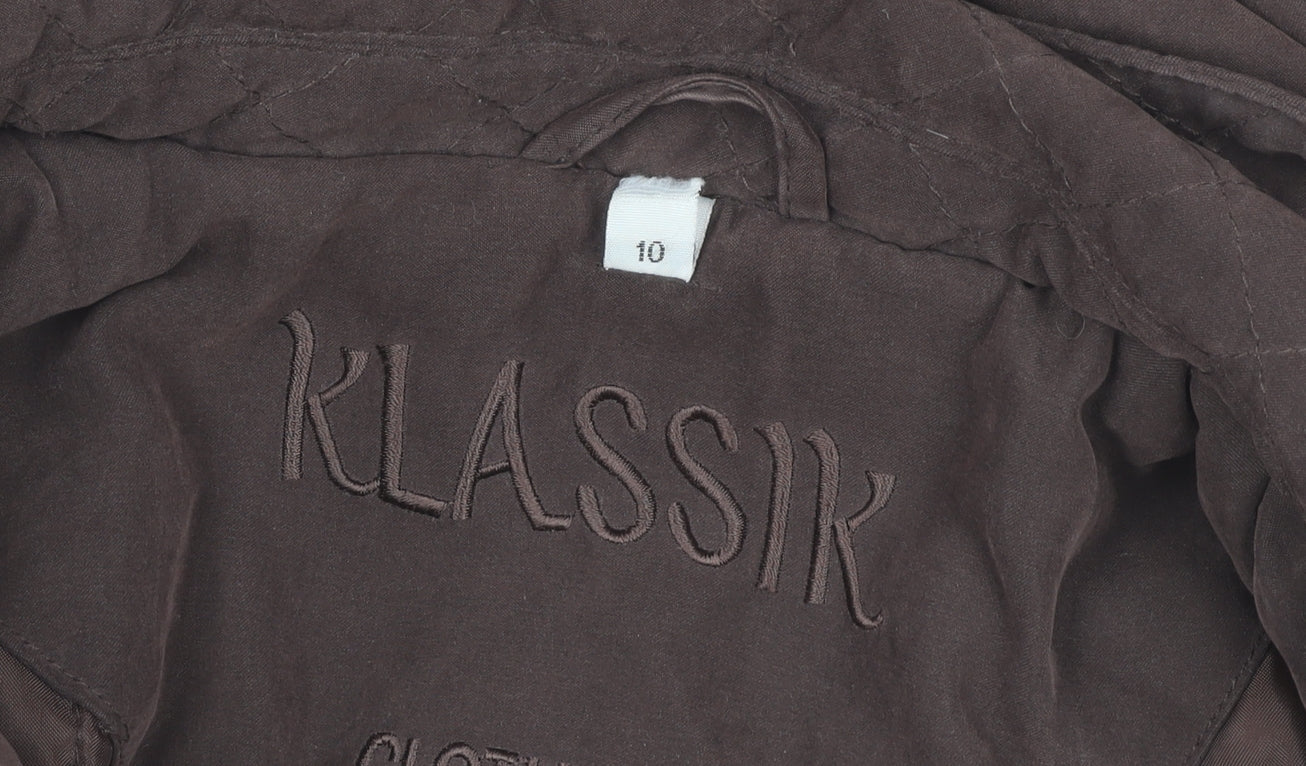 Womens UK Size 10 Klassik Brown Rain Coat
