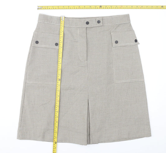 Marks and Spencer Women Grey Size 16 Check Pencil Skirt Workwear