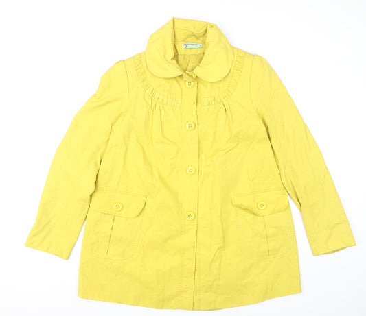 Misbehave Vintage Women’s Yellow Buttoned Mid-Length Coat Size 12