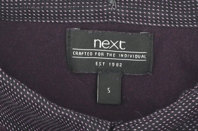 Next Men’s Purple Cotton Collared Henley Jumper Size S