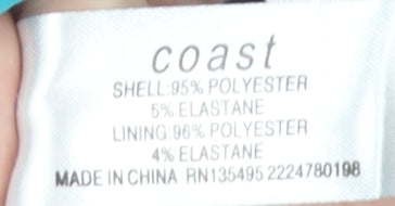 Coast Women Blue Animal Print Sheath Dress Size 14 Sleeveless V-Neck