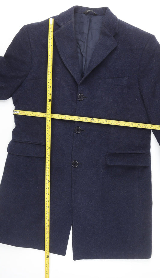 Yves Saint Laurent Men’s Navy Blue Wool Mohair Overcoat Size 42