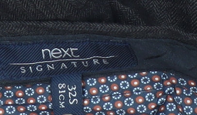 Next Men’s Brown Wool Blend Dress Trousers 32S Straight Leg