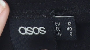 Womens UK Size 12 ASOS Regular Fit BusinessCasualWorkwear Black Trousers