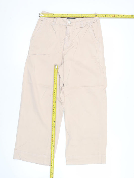 Mint Velvet Womens Beige Chino Trousers Size 6 Straight Leg