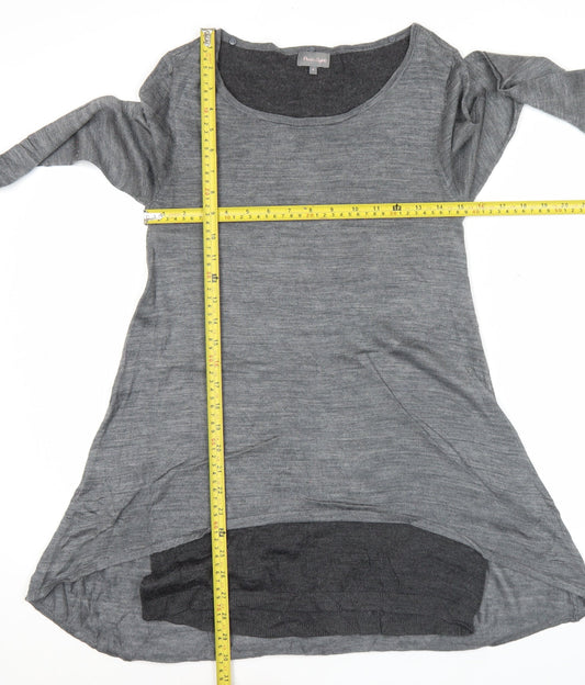 Phase Eight Women Grey Size 8 Shift Hi-Low Knit Dress
