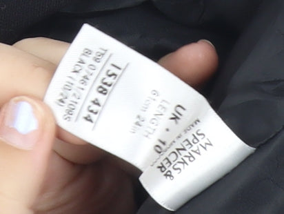 Marks and Spencer Women Black Size 10 A-Line Knee Length Skirt