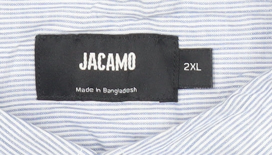 Jacamo Men’s Blue 2XL Short Sleeve Button-Down Cotton Shirt