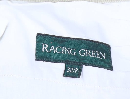Racing Green Mens Beige Chino Trousers 32R Straight Cotton