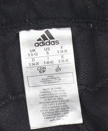 Adidas Womens Black Jogger Trousers Size 8-10 Cotton Blend