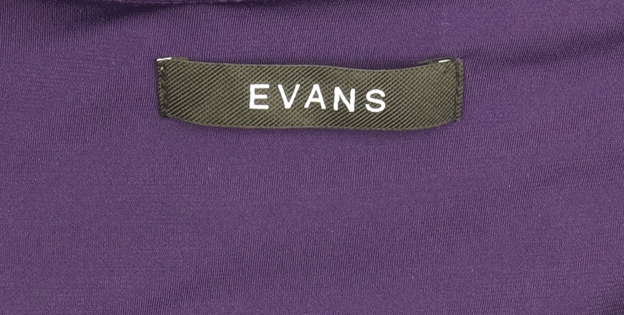 Evans Women’s Purple Plus Size 28 Rhinestone Chiffon Tunic Blouse