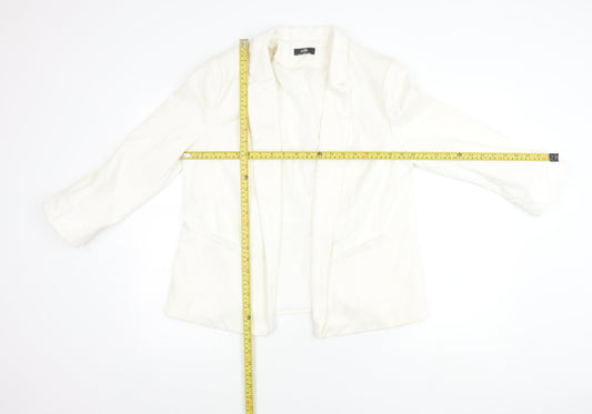 Wallis Womens Ivory Size 16 Notch Lapel Blazer Jacket
