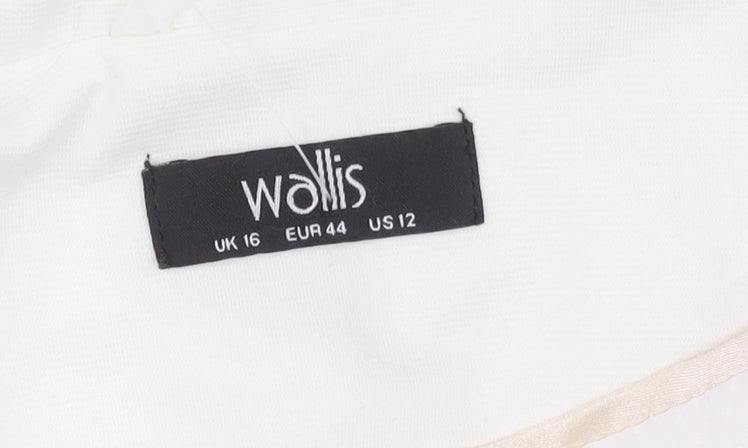Wallis Womens Ivory Size 16 Notch Lapel Blazer Jacket