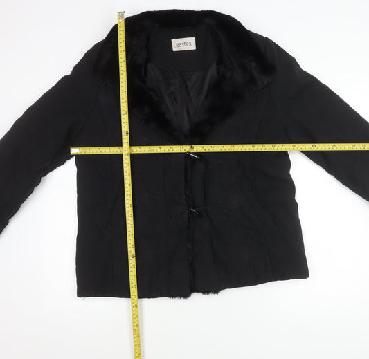 Womens UK Size 12 Eastex Black Overcoat