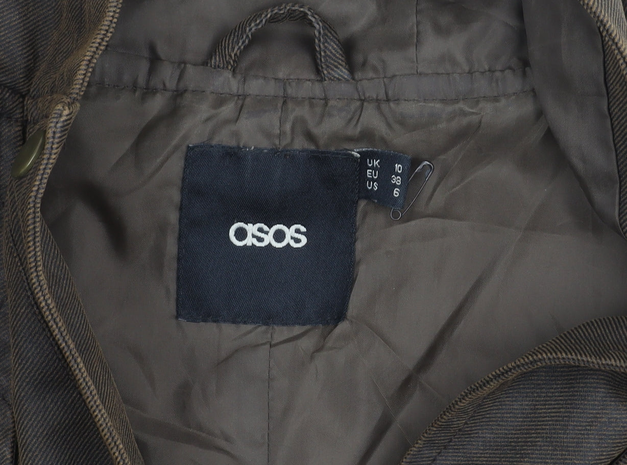 Womens UK Size 10 ASOS Brown Parka Coat