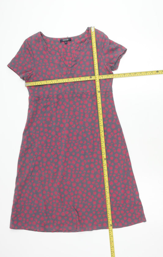 Maine New England Womens Grey Red Floral Shift Dress Size 10