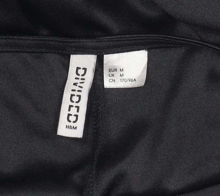 H&M Divided Women's Black Midi Slip Dress Size M Sleeveless Polyester