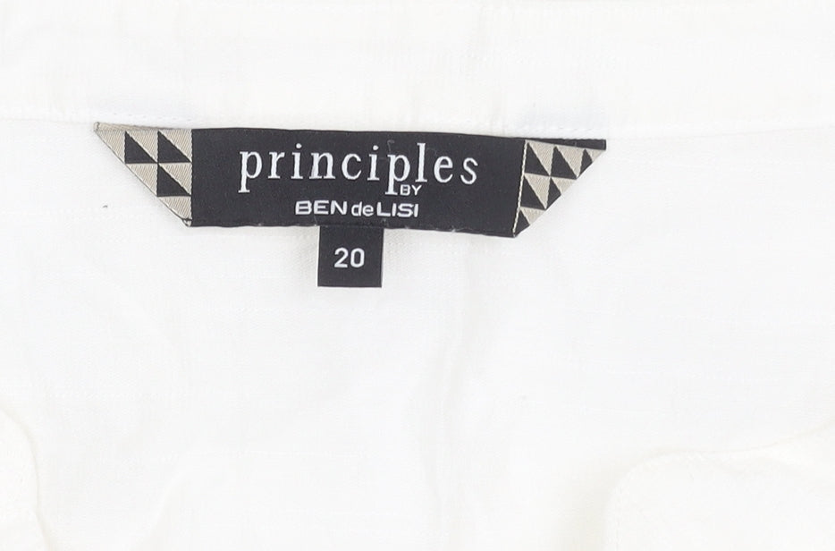 Womens UK Size 20 Principles by Ben de Lisi White Tunic Button-Up