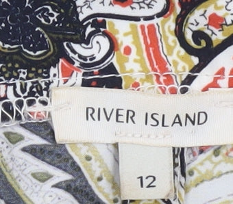 Womens UK Size 12 River Island Multicoloured Tunic Blouse