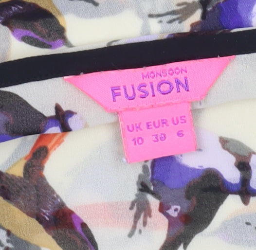 Womens UK Size 10 Monsoon Multicoloured Tunic Blouse