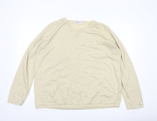 Womens UK Size XL Bonmarché Beige Pullover Jumper