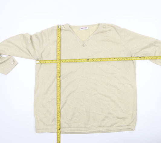 Womens UK Size XL Bonmarché Beige Pullover Jumper