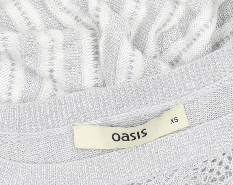Womens UK Size XS Oasis Grey Pullover Jumper