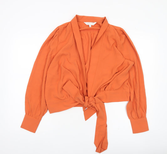 Womens UK Size 12 Apricot Orange Wrap Blouse