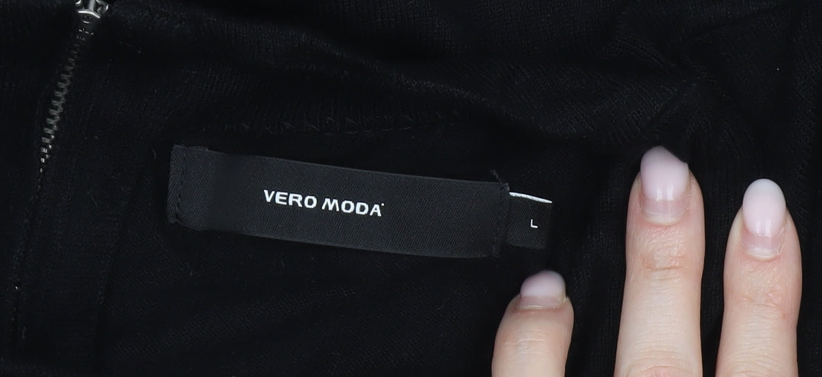 Womens UK Size L VERO MODA Black Tunic Jumper