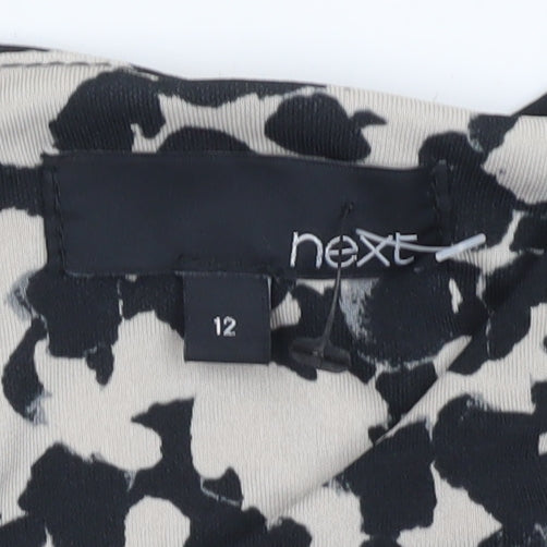 Next Women’s Black Beige Animal Print Sheath Dress Size 12