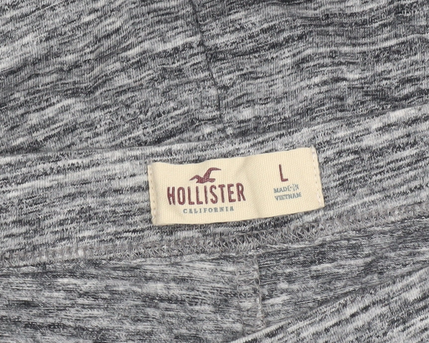 Hollister Women’s Grey Ruffle Jersey Skirt Size L Casual Stretch